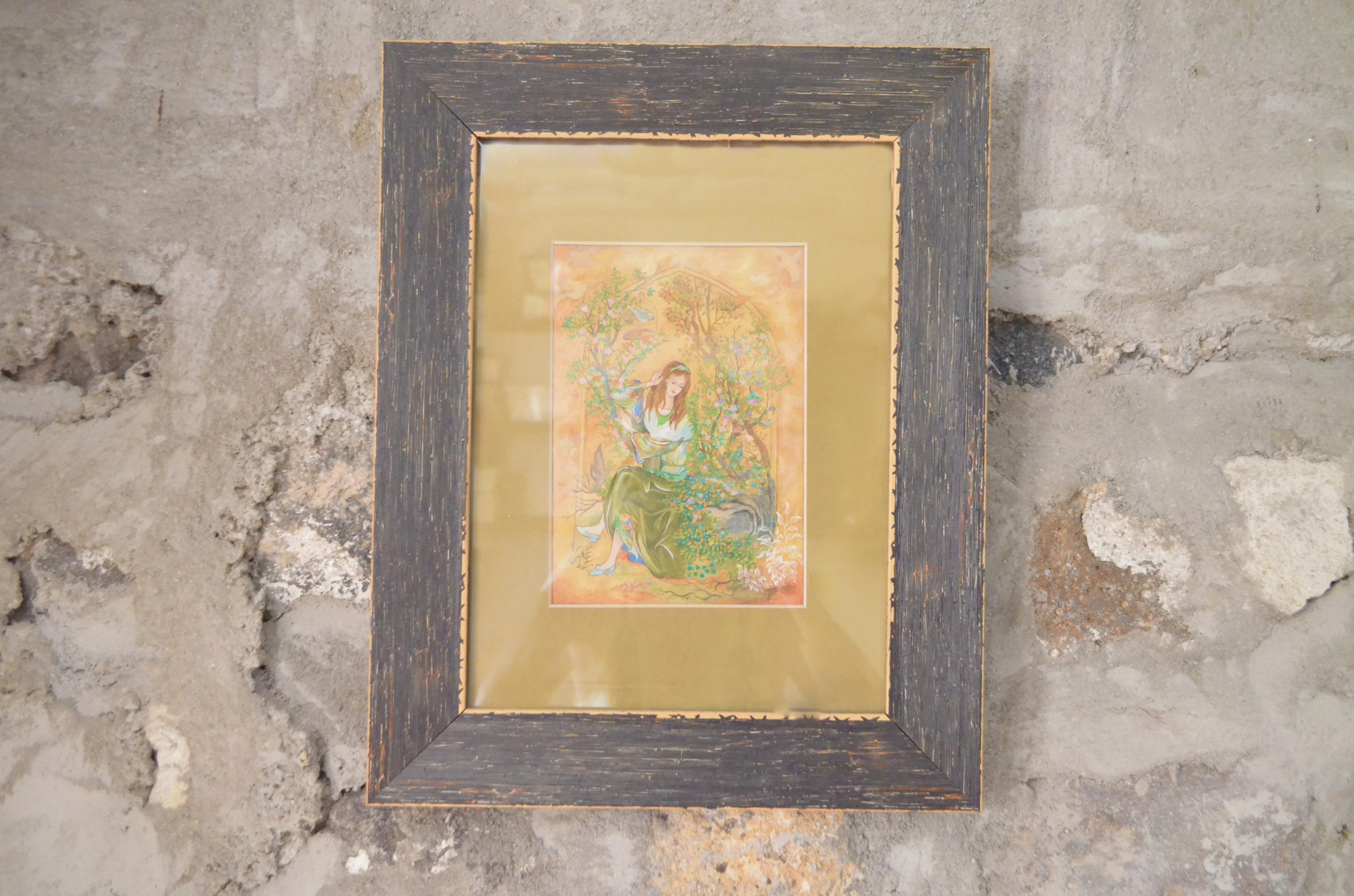 Watercolor gouache and acrylic on murakka