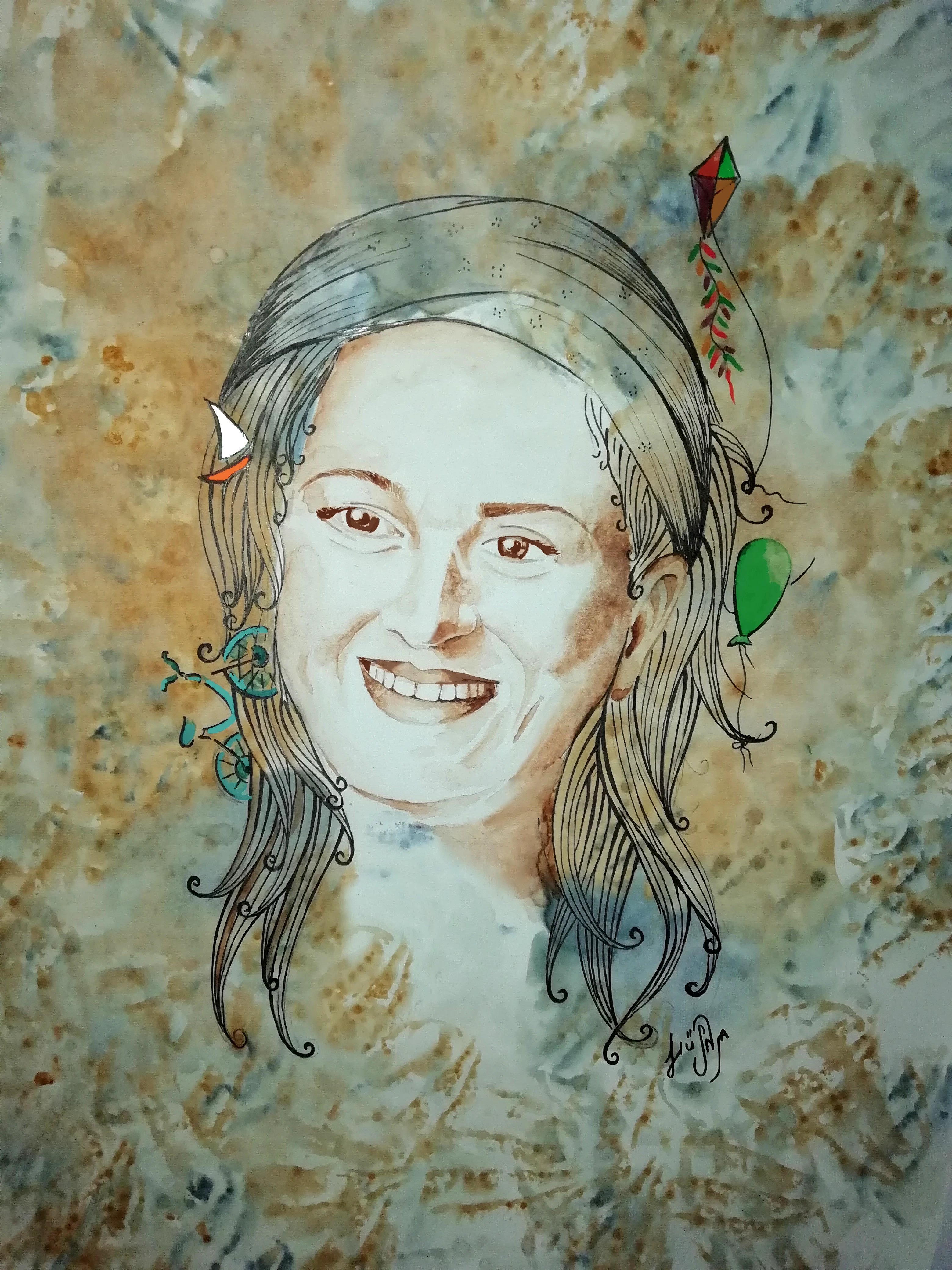 Watercolor gouache and acrylic on murakka