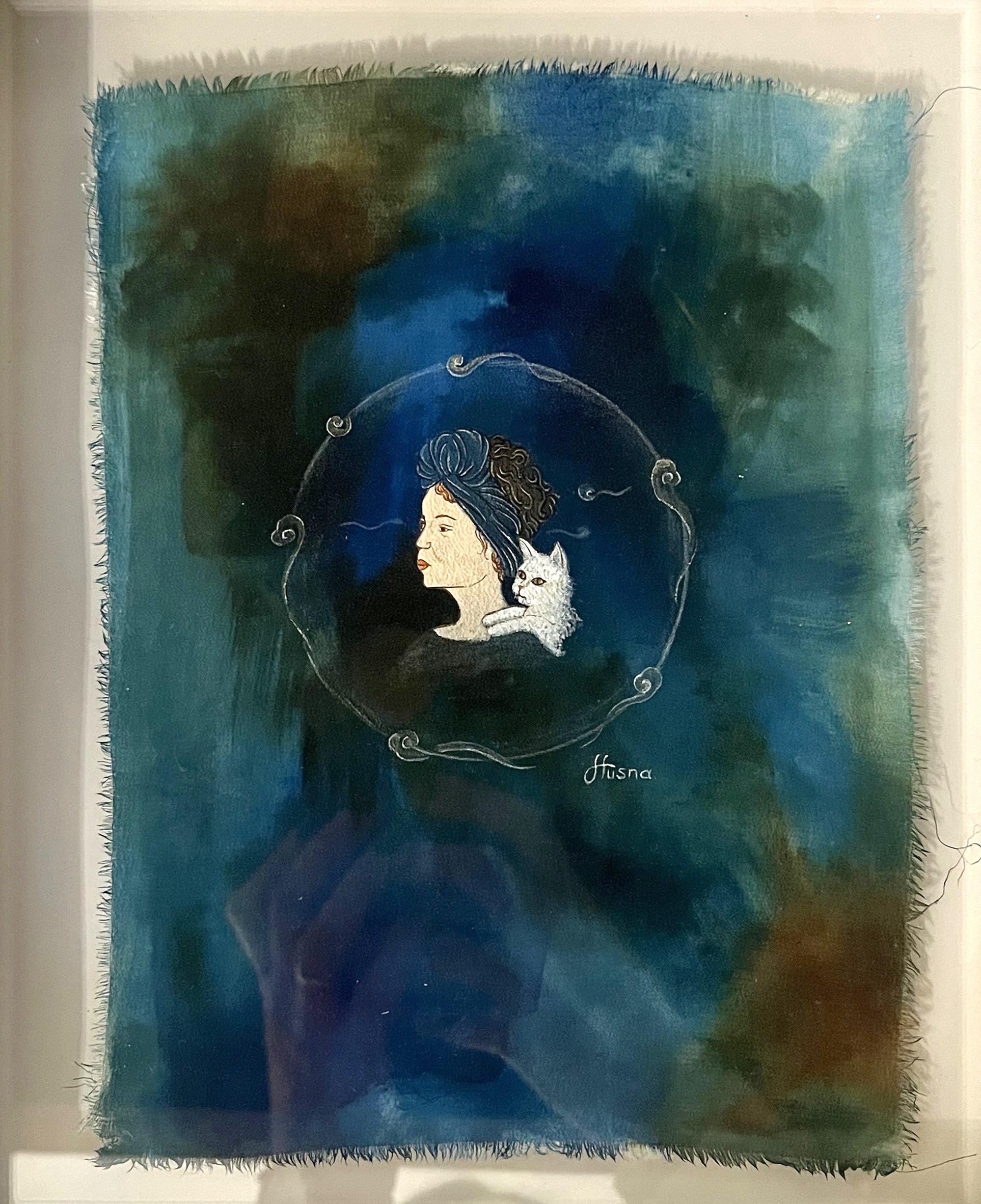 Watercolor gouache and acrylic on murakka